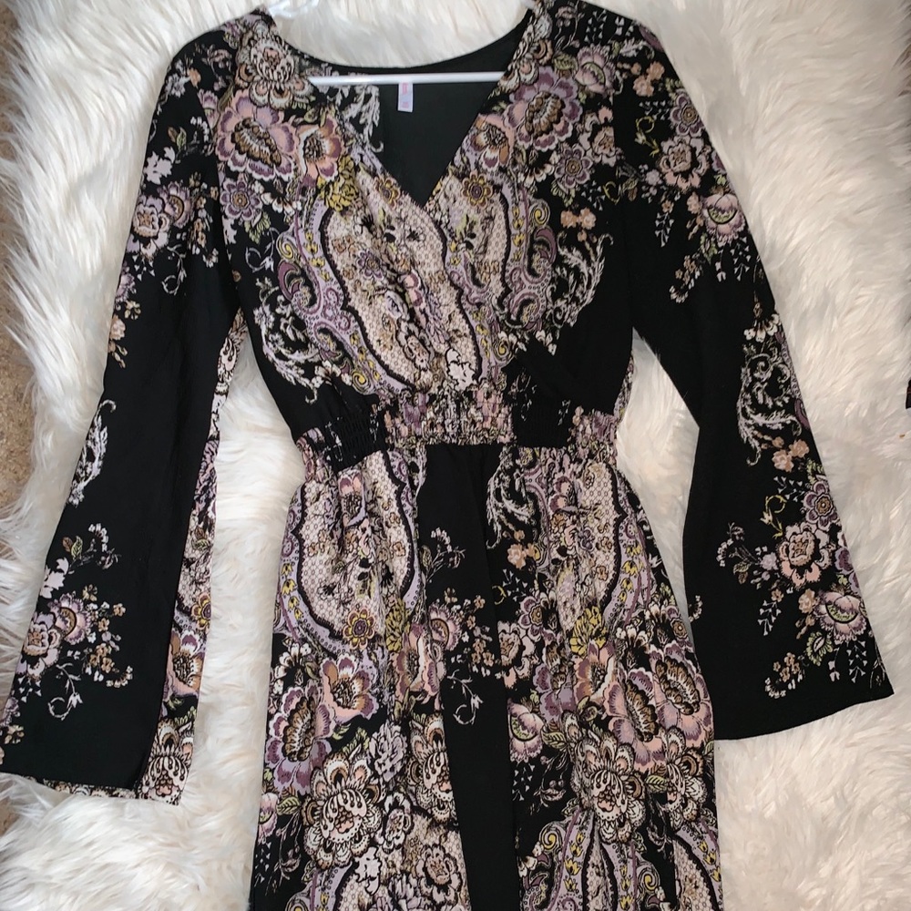 Floral Cinched Waist Dress